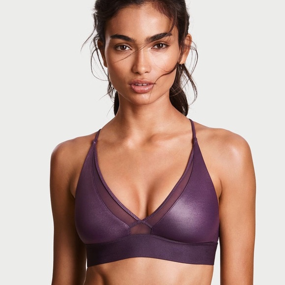Victoria's Secret Other - NWT Victoria’s Secret Plunge Mesh Sports Bra in Eggplant